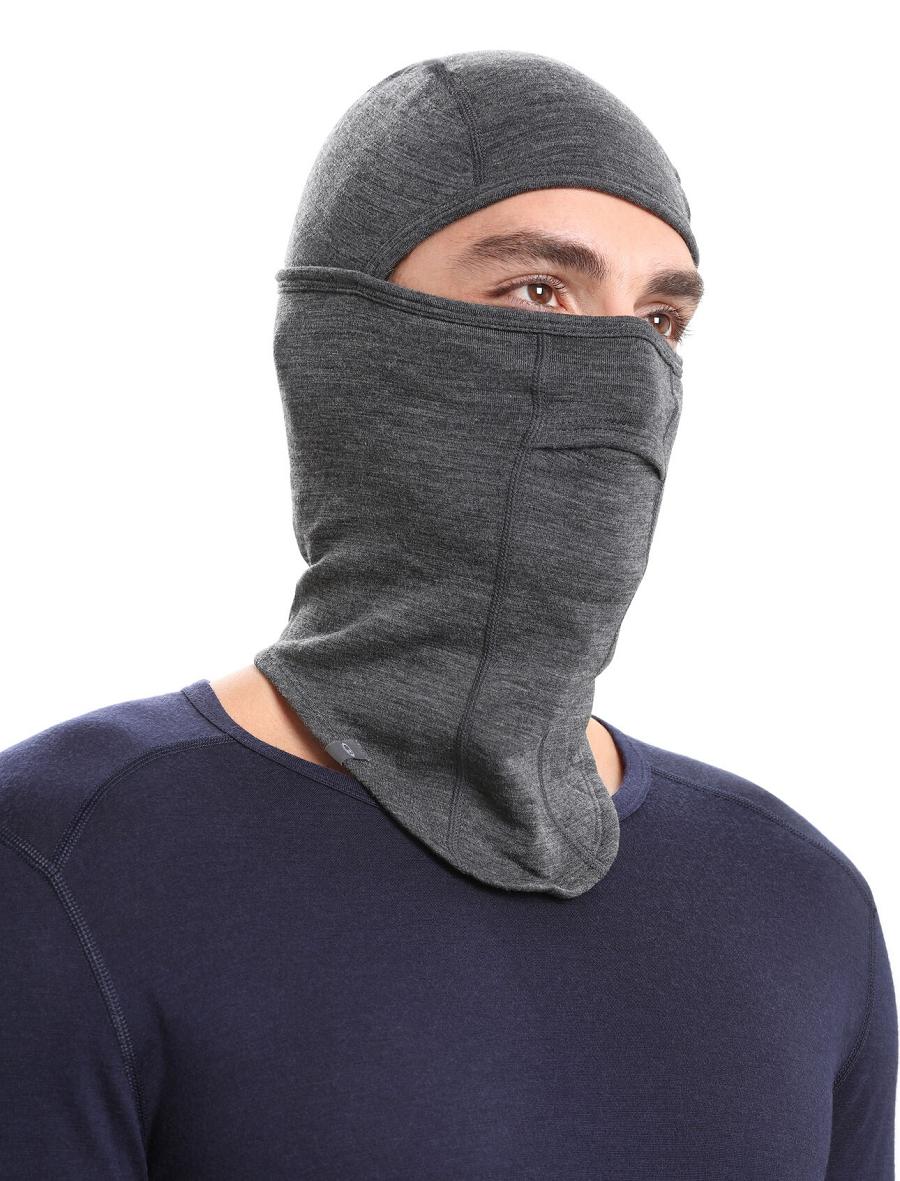 Bandeau Icebreaker Unisex Merino Apex Balaclava Homme Noir Grise | FR 1081QMAZ